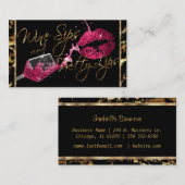 Weinstöcke und Hübsche Lippen - dunkelrosa Visitenkarte (Vorne/Hinten)