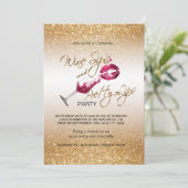 Weinstöcke und Hübsche Lippen Party Einladung (Stehend Vorderseite)