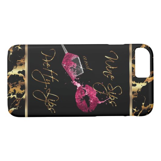 Weinstöcke und Hübsche Lippen - Rosa Case-Mate iPhone Hülle (Rückseite (Horizontal))