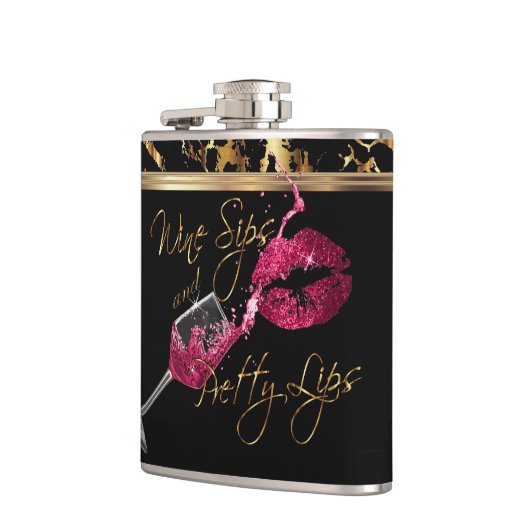 Weinstöcke und Hübsche Rosa Lippen Flachmann (Links)