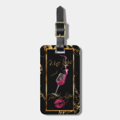 Weinstöcke 🍷 und Hübsche Rosa Lippen 👄 Gepäckanhänger (Vorderseite vertikal)