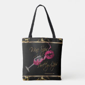 Weinstöcke und Hübsche Rosa Lippen - Marmor Tasche (Rückseite)