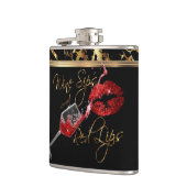 Weinstöcke und rote Lippen Flachmann (Links)