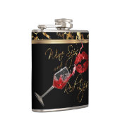 Weinstöcke und rote Lippen Flachmann (Rechts)