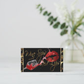 Weinstöcke und rote Lippen Visitenkarte (Stehend Vorderseite)