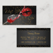 Weinstöcke und rote Lippen Visitenkarte (Vorne/Hinten)