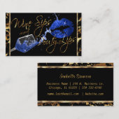 Weinstöcke und saftige Lippen - blau Visitenkarte (Vorne/Hinten)