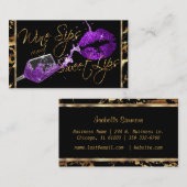 Weinstöcke und süße Lippen - Lila - Marmor Visitenkarte (Vorne/Hinten)