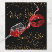 Weinstöcke und süße Lippen Weinetikett (Einzelnes Label)