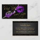 Weinstöcke und Süßlippen - Lila Visitenkarte (Vorne/Hinten)