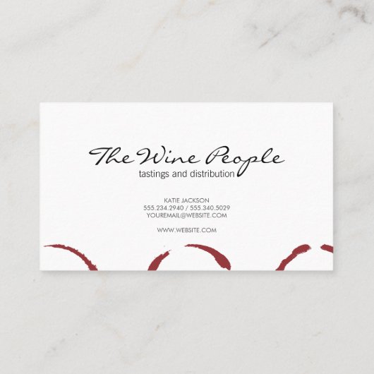 Weinstöcke | Wine Line Art Visitenkarte (Rückseite)