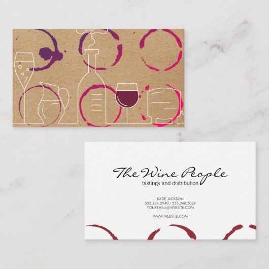 Weinstöcke | Wine Line Art Visitenkarte (Vorne/Hinten)