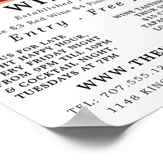 Weinszene, Bar/Weinkellerei, Bar Poster (Ecke)