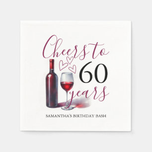Weinthema 60. Geburtstag Cocktail Napkins Serviette