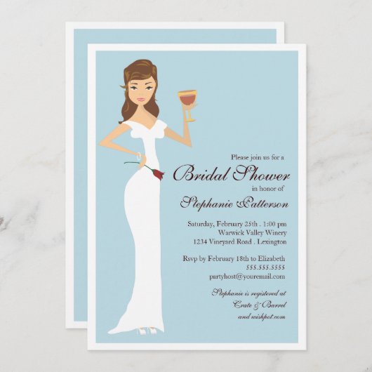 Weinthema Brautparty Feier Einladung (Vorne/Hinten)