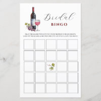 Weinthema Bridal Bingo Duschspiele