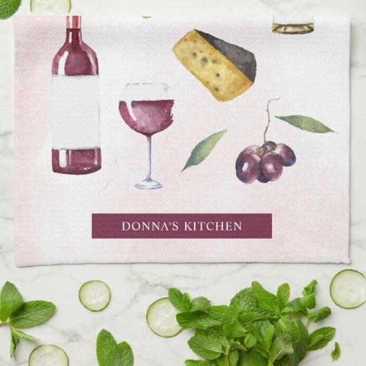 Weinthema Geschirrtuch (Gefaltet)