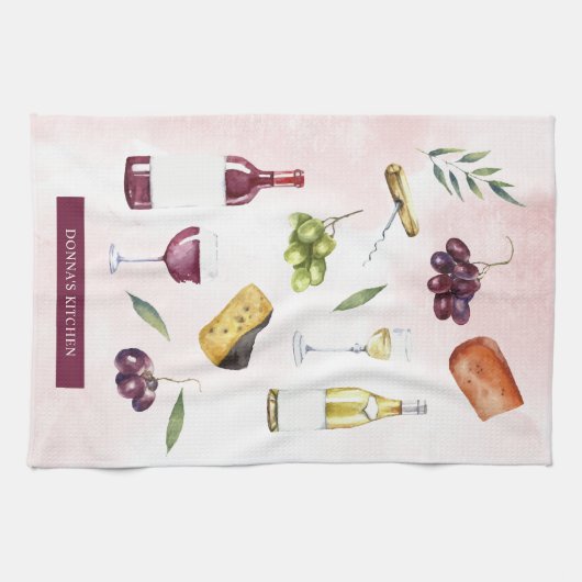 Weinthema Geschirrtuch (Horizontal)
