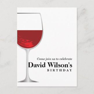 Weinthema, Männer Geburtstag Postkarte Einladung
