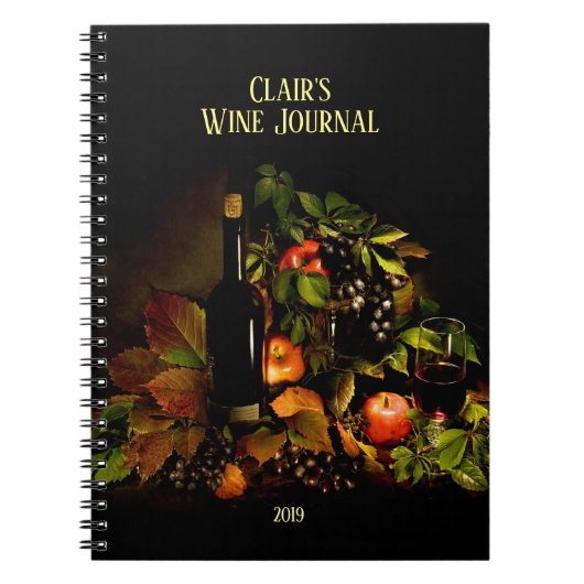Weinthema noch LIfe/Personalisiert Wine Journal Notizblock (Vorderseite)