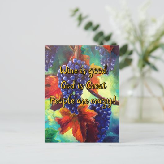 Weinthema Postkarte (Stehend Vorderseite)