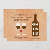 Weinthema Save the Date Karte (Vorne/Hinten)