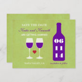 Weinthema Save the Date Karte (Vorne/Hinten)