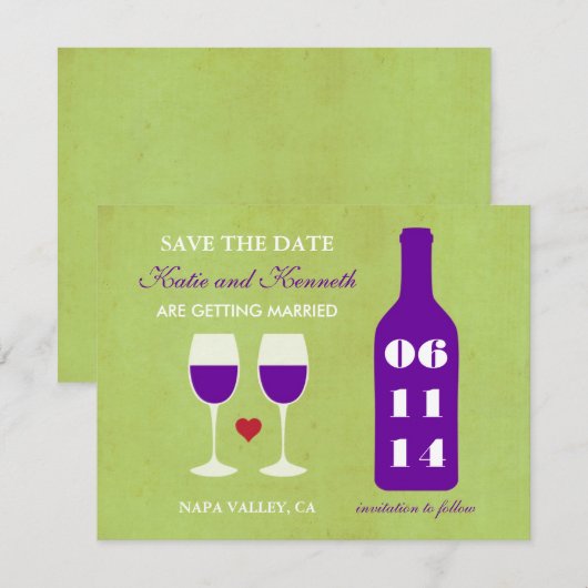 Weinthema Save the Date Karte (Vorne/Hinten)