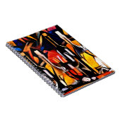 Weinthemen im Stil des Kubismus. Flaschen, Glas Notizblock (Rechte Seite)