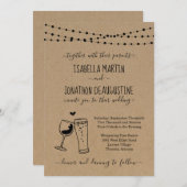 Weintoast-Thema Hochzeit Einladung (Vorne/Hinten)