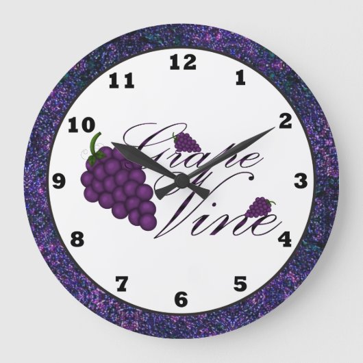 Weintraube Küchenuhr Große Wanduhr (Vorderseite)