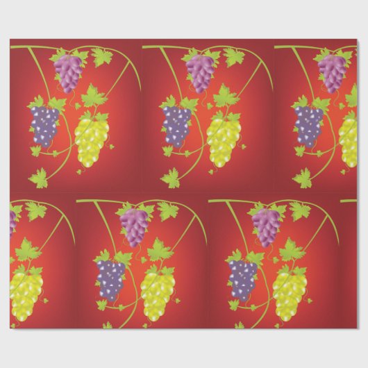 Weintraube mit Trauben Geschenkpapier (Flach)