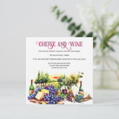 Weintraube mit Wasserfarbenkäse Einladung (Stehend Vorderseite)