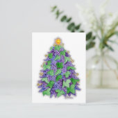 Weintraube-Weihnachtsbaum Feiertagspostkarte (Stehend Vorderseite)