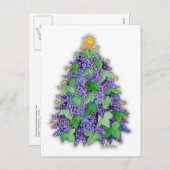 Weintraube-Weihnachtsbaum Feiertagspostkarte (Vorne/Hinten)