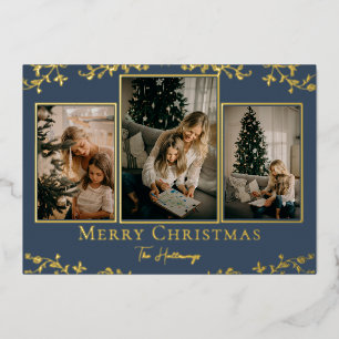 Weintrauben 3 Foto Gold Foil Folien Feiertagskarte