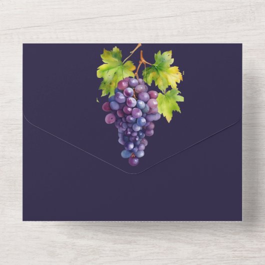 Weintrauben All In One Einladung (Rückseite)