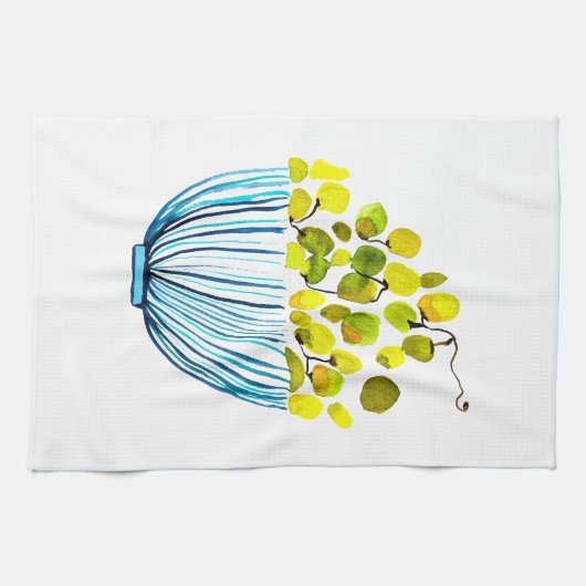 Weintrauben Aquarellfruchtdarstellung Geschirrtuch (Horizontal)