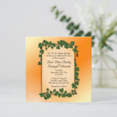 Weintrauben auf Orange Hochzeitseinladung Einladung (Stehend Vorderseite)