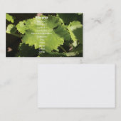 Weintrauben Blätter Visitenkarte (Vorne/Hinten)