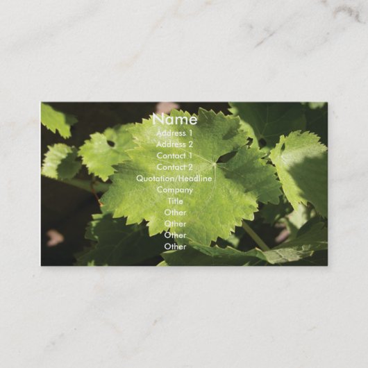 Weintrauben Blätter Visitenkarte (Vorderseite)