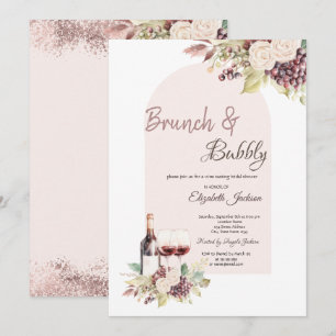 Weintrauben Boho Blume Brunch & Bubbly Einladung