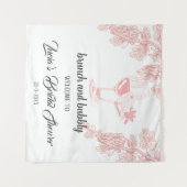 Weintrauben Champagner Retro Brautparty Willkommen Wandteppich (Vorderseite (Horizontal))