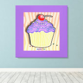 Weintrauben Cupcake Galerie Ausgepackte Canvas Leinwanddruck (Insitu (Holzboden))