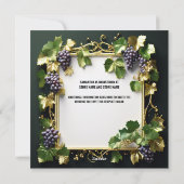 Weintrauben des französischen Weinguts Brautparty Feiertagskarte (Rückseite)