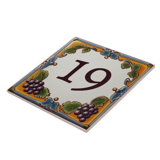 Weintrauben Eigenes Haus Nummer Unterschrift Fliese (Seite)