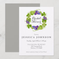 Weintrauben Einladung Weinbrand Bridal Dusche