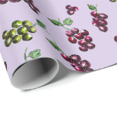 Weintrauben Elegante HandIllustrierte Wasserfarbe Geschenkpapier (Rolleneckpunkt)