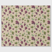 Weintrauben Elegante HandIllustrierte Wasserfarbe Geschenkpapier (Flach)