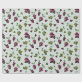 Weintrauben Elegante HandIllustrierte Wasserfarbe Geschenkpapier (Flach)